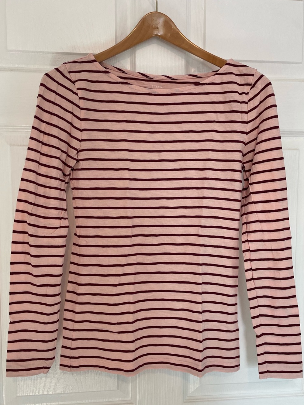 J.Crew Boatneck Striped Long Sleeve Artist Tee